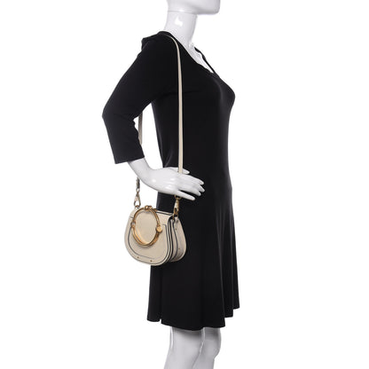 Chloe Calfskin Suede Small Nile Bracelet Bag Off White 2 of 8