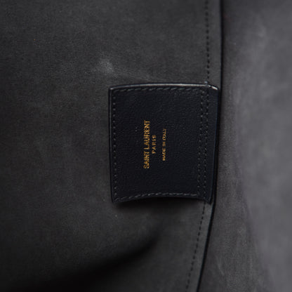 Saint Laurent Calfskin Large Shopping Tote Deep Marine 8 of 10