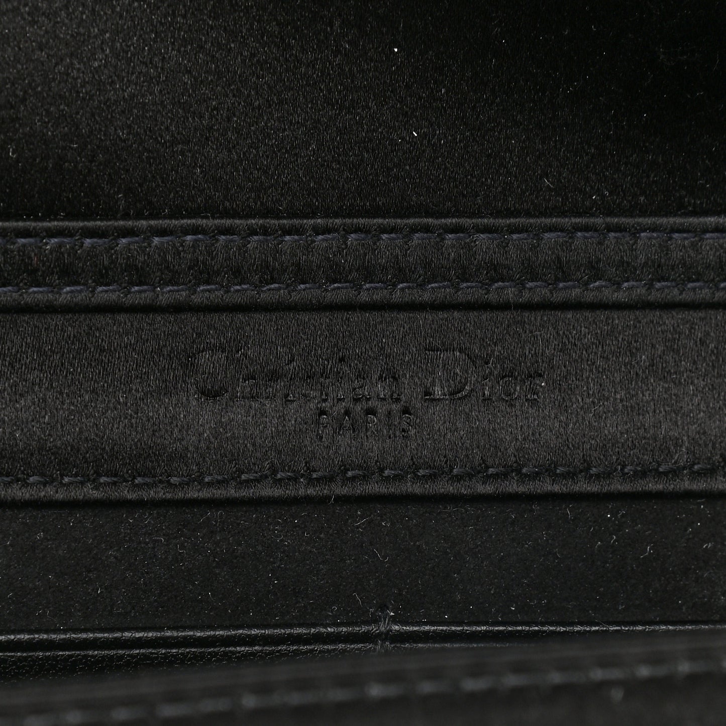 Satin Diorama Wallet on Chain Pouch Black