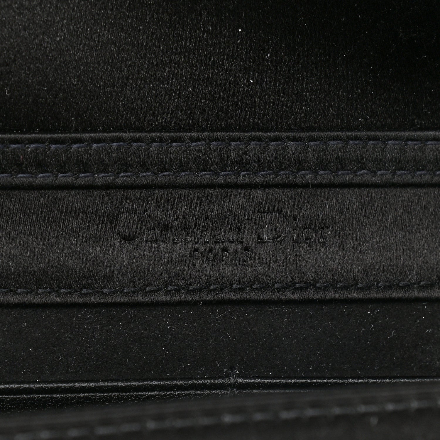 Christian Dior Satin Diorama Wallet on Chain Pouch Black 6 of 8