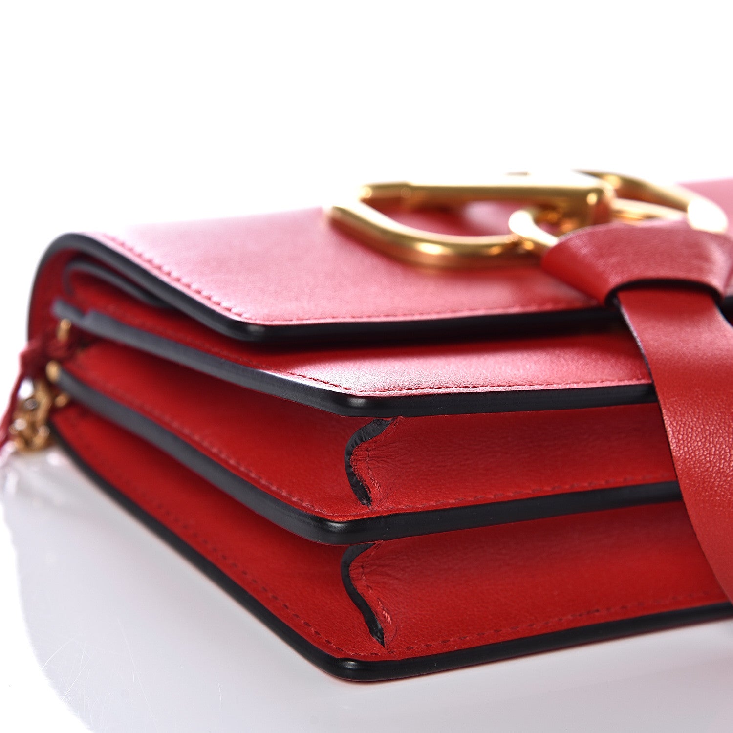 Valentino Garavani Smooth Calfskin Mini Vring Crossbody Bag Rouge Pur 6 of 9