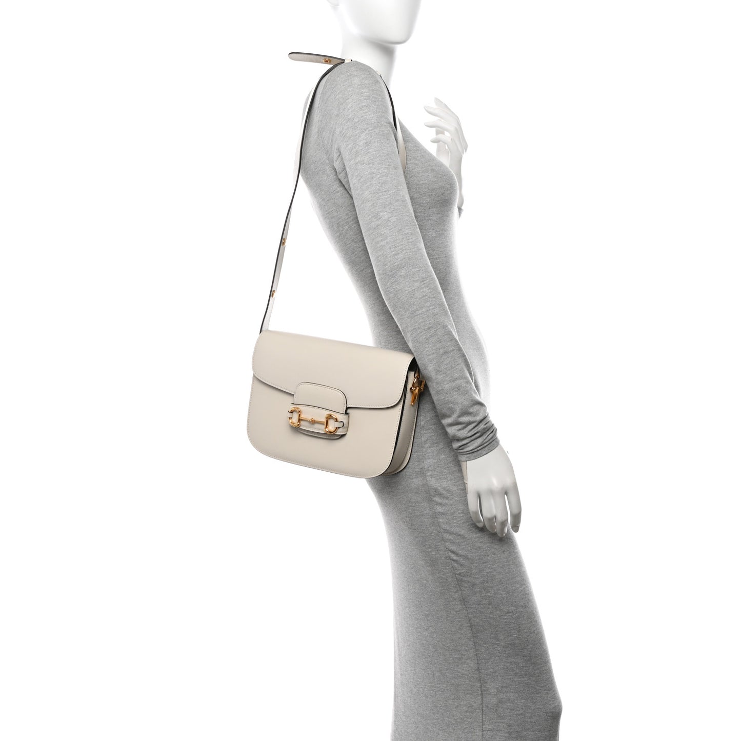 Azalea Calfskin Horsebit 1955 Shoulder Bag Mystic White