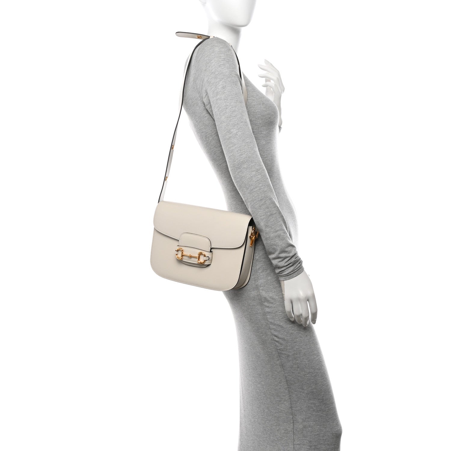 Gucci Azalea Calfskin Horsebit 1955 Shoulder Bag Mystic White 2 of 10