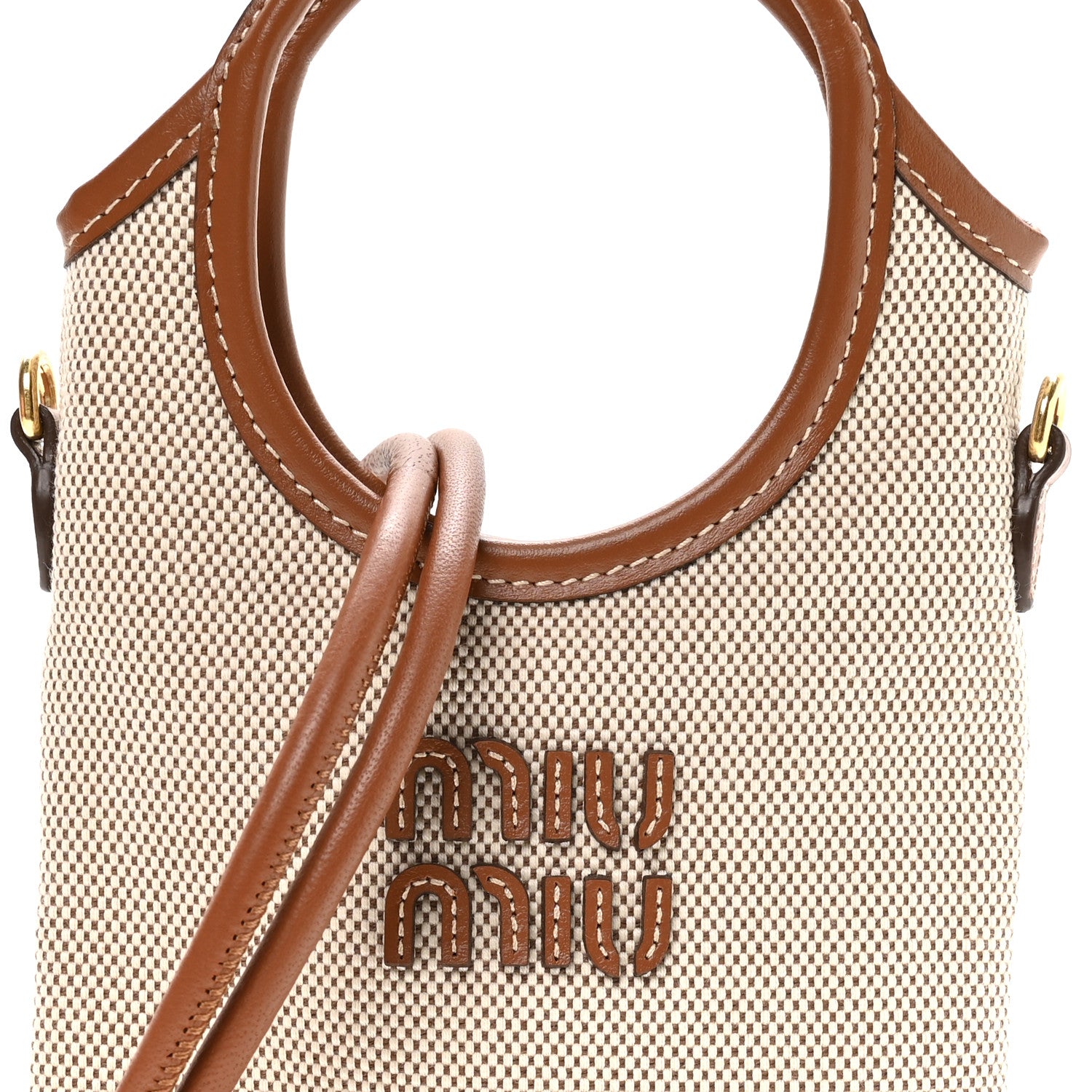 Miu Miu Canvas Ivy Smartphone Case Beige Brandy 9 of 12