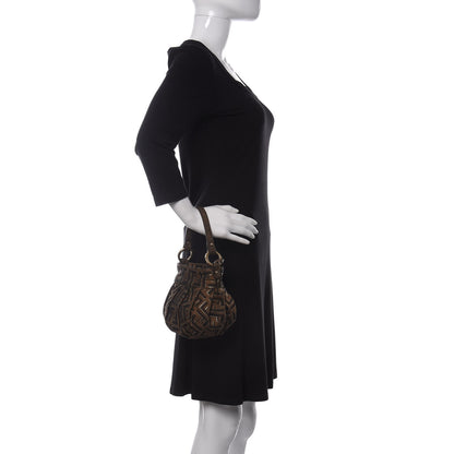 Fendi Zucca Vitello Mini Chef Hobo Tobacco Oro Moro 2 of 11