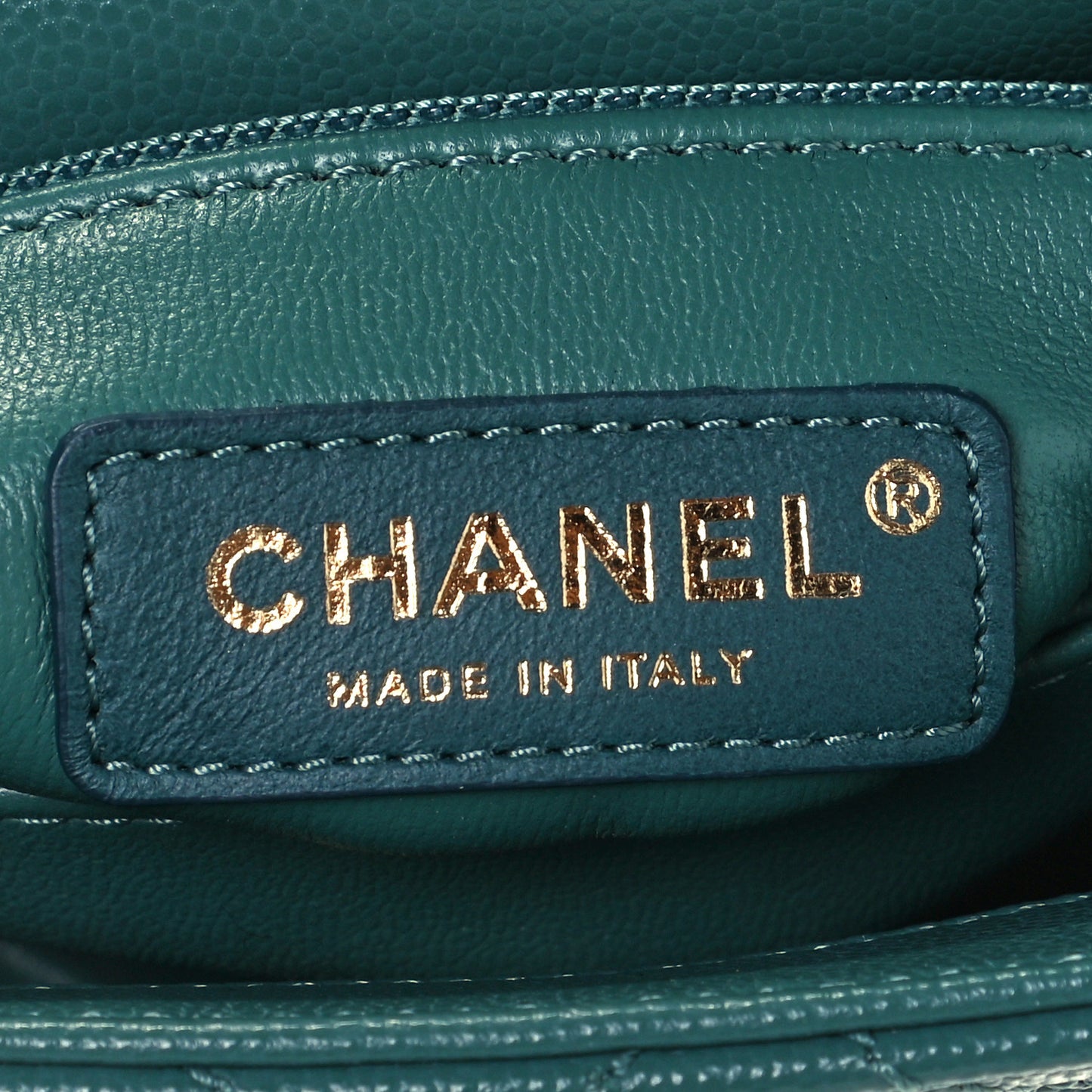 Caviar Quilted Extra Mini Coco Handle Flap Green