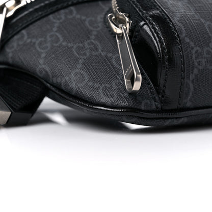 Gucci GG Supreme Monogram Textured Calfskin Retro Interlocking G Belt Bag Black 7 of 9