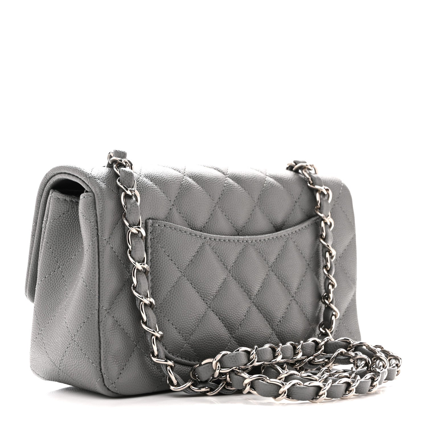 Chanel Caviar Quilted Mini Rectangular Flap Grey 1883288