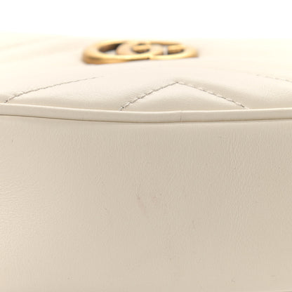 Gucci Calfskin Matelasse Mini GG Marmont Chain Shoulder Bag White 11 of 12