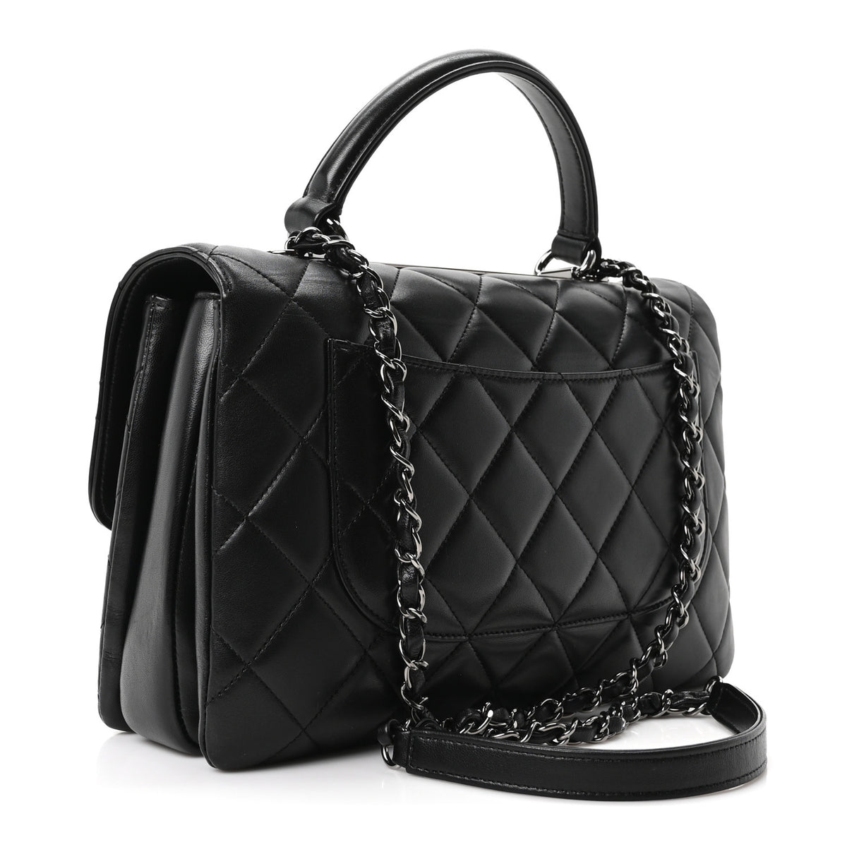 Chanel Lambskin Quilted Medium Trendy CC Flap Dual Handle Bag Black 3 of 10