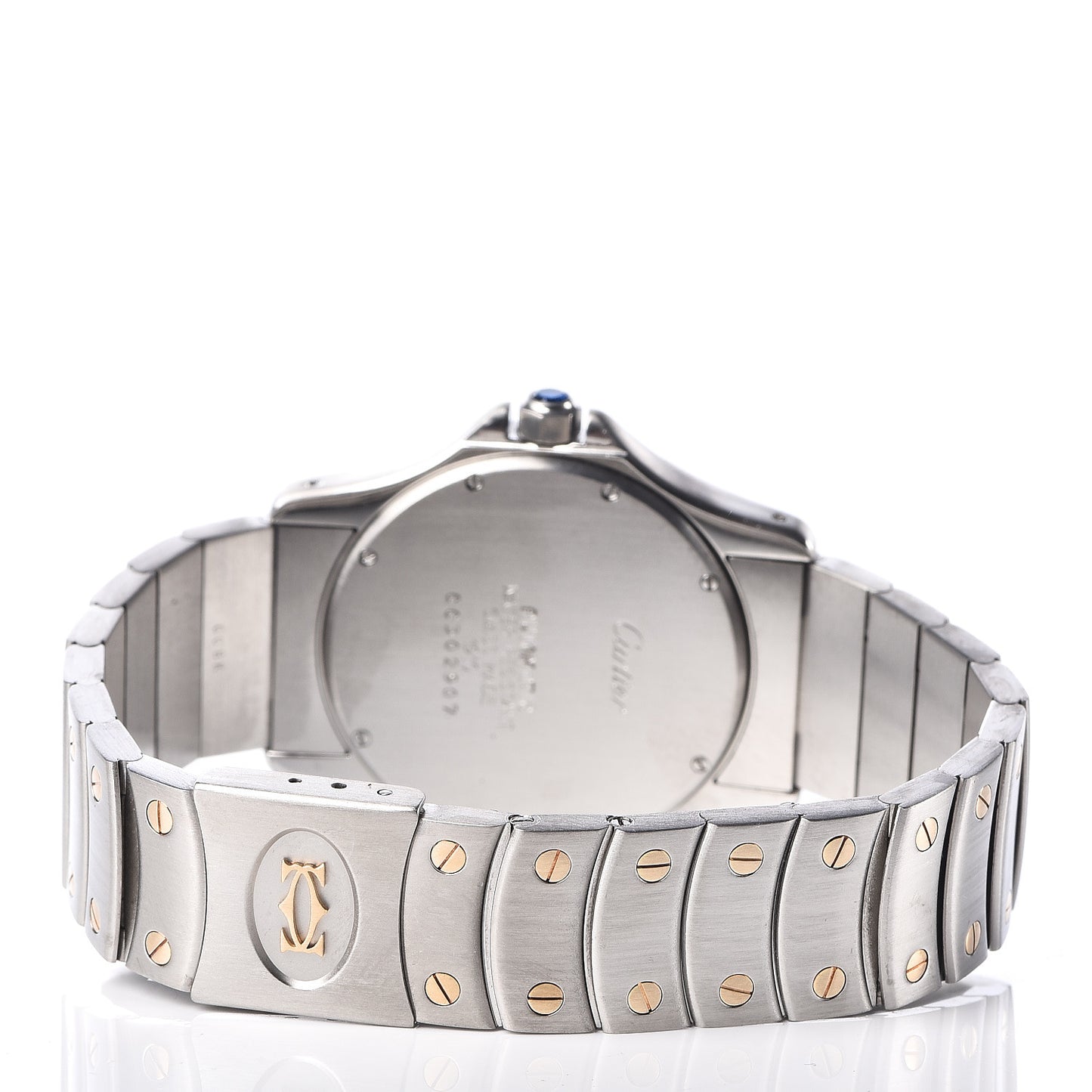 Stainless Steel 18K Yellow Gold 33mm Santos Ronde Quartz Watch