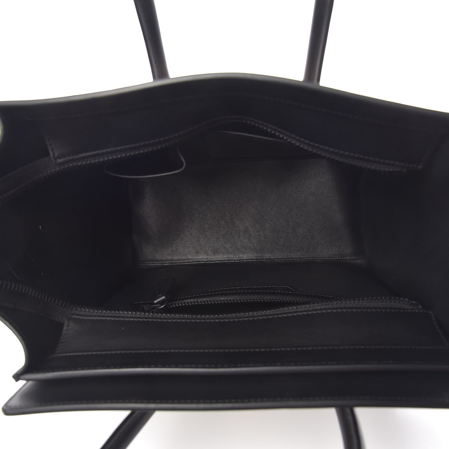 Celine Smooth Calfskin Bi-Color Striped Micro Luggage Black 5 of 10