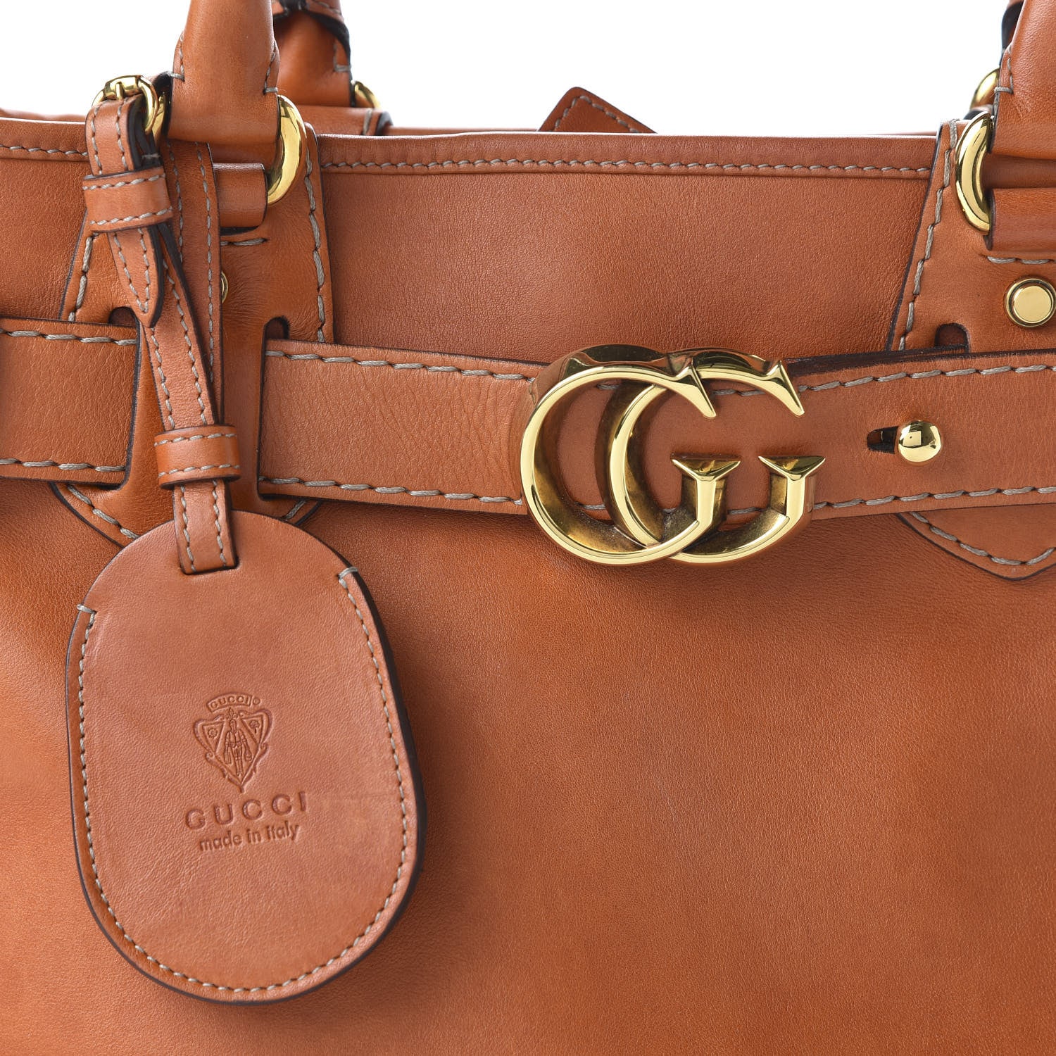 Gucci Calfskin Medium GG Running Tote Orange 10 of 11