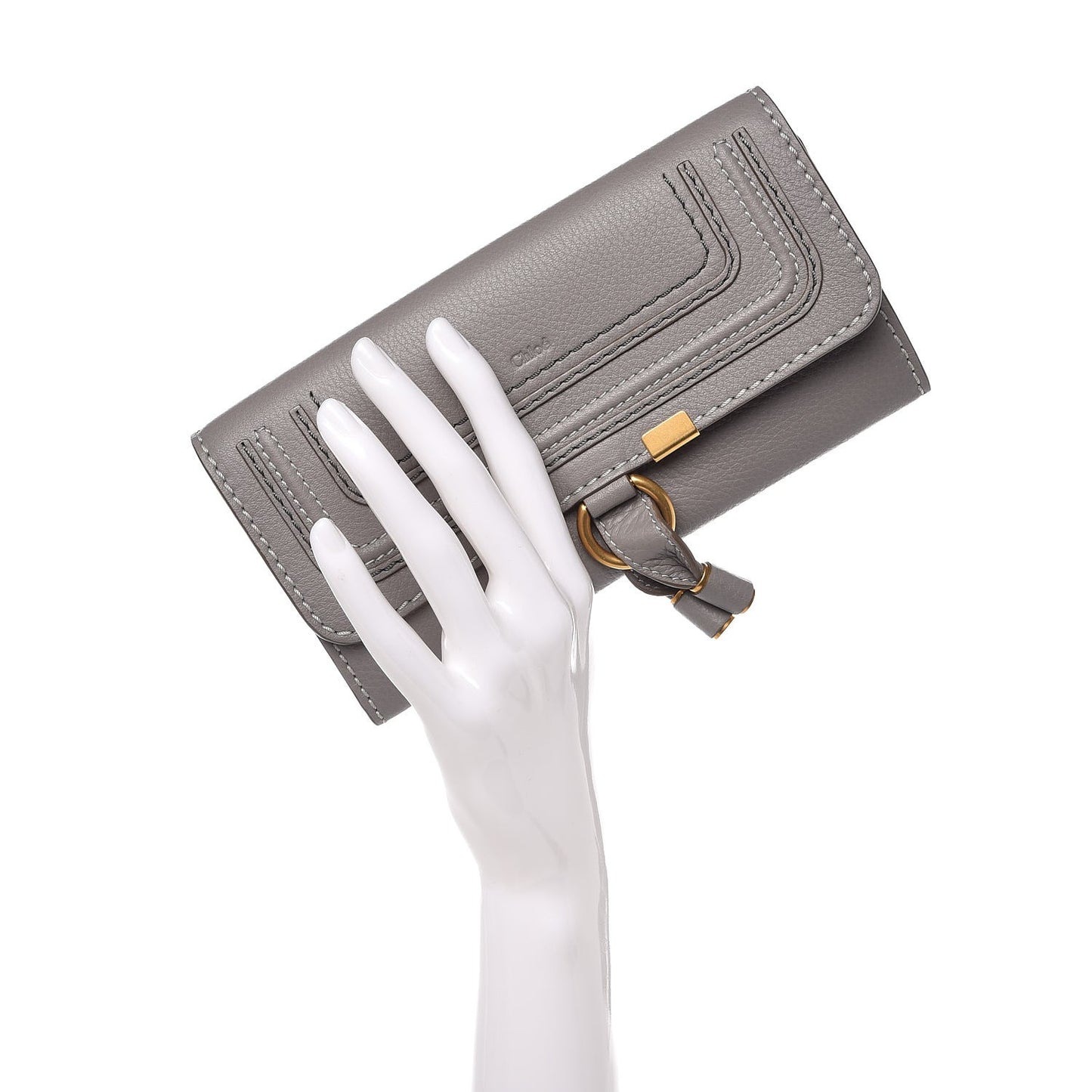 Calfskin Marcie Continental Flap Wallet Cashmere Grey