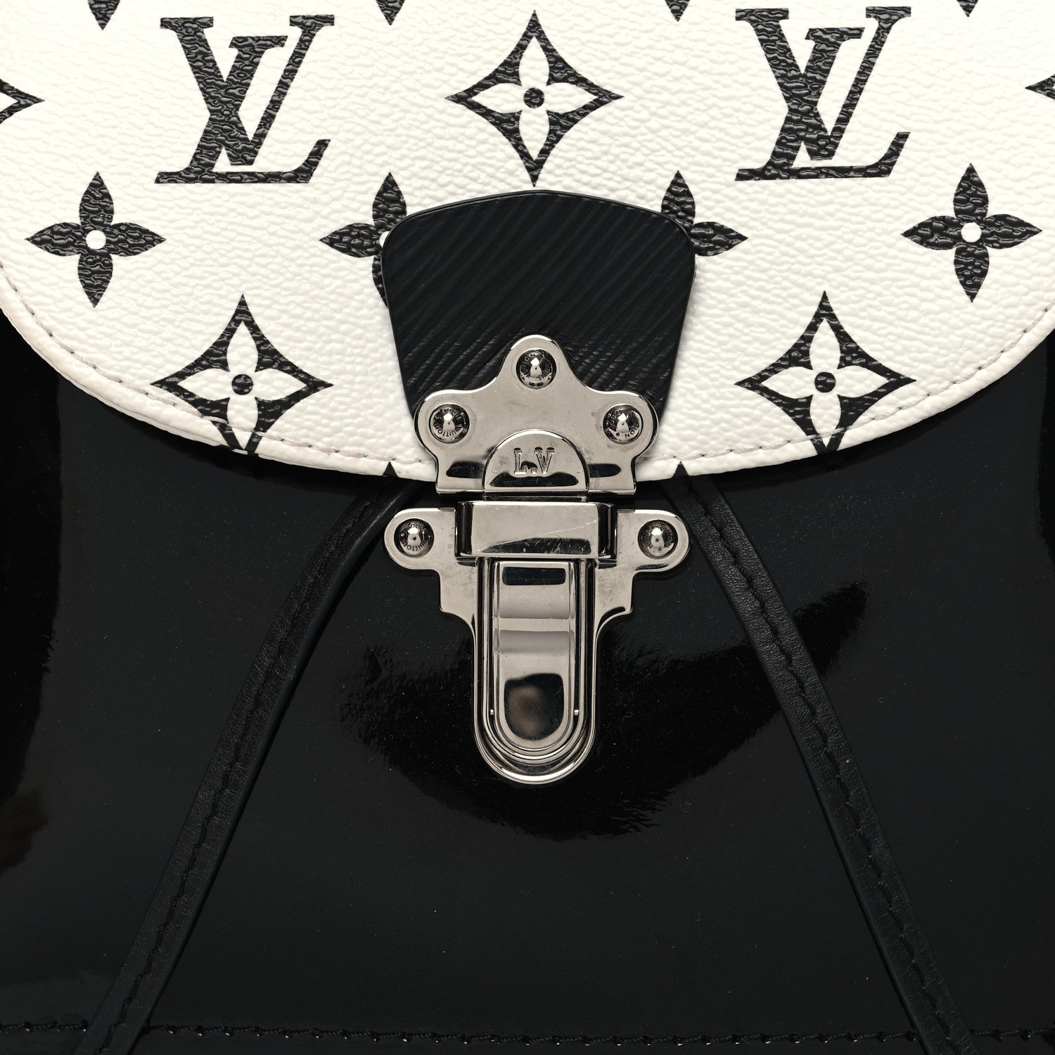 Louis Vuitton Patent Monogram Hot Springs Backpack Black White 7 of 10