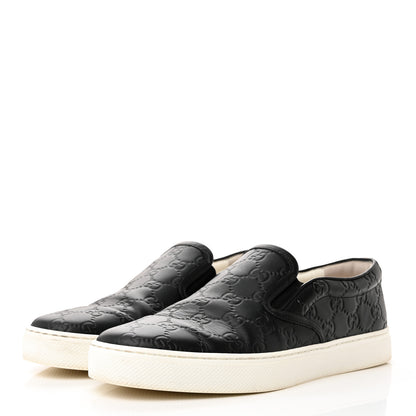 Gucci Guccissima Mens Dublin Slip On Sneakers 7.5 Black 3 of 11