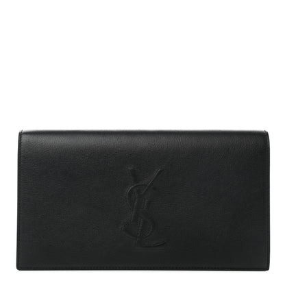Saint Laurent Calfskin Monogram Large Belle De Jour Clutch Black 1 of 12