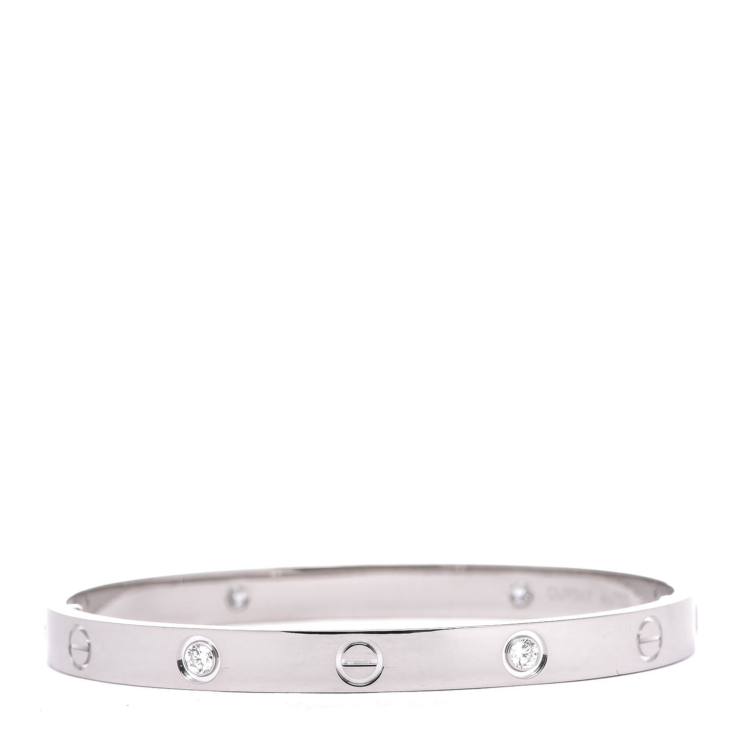 Cartier 18K White Gold 4 Diamond LOVE Bracelet 18 3 of 6
