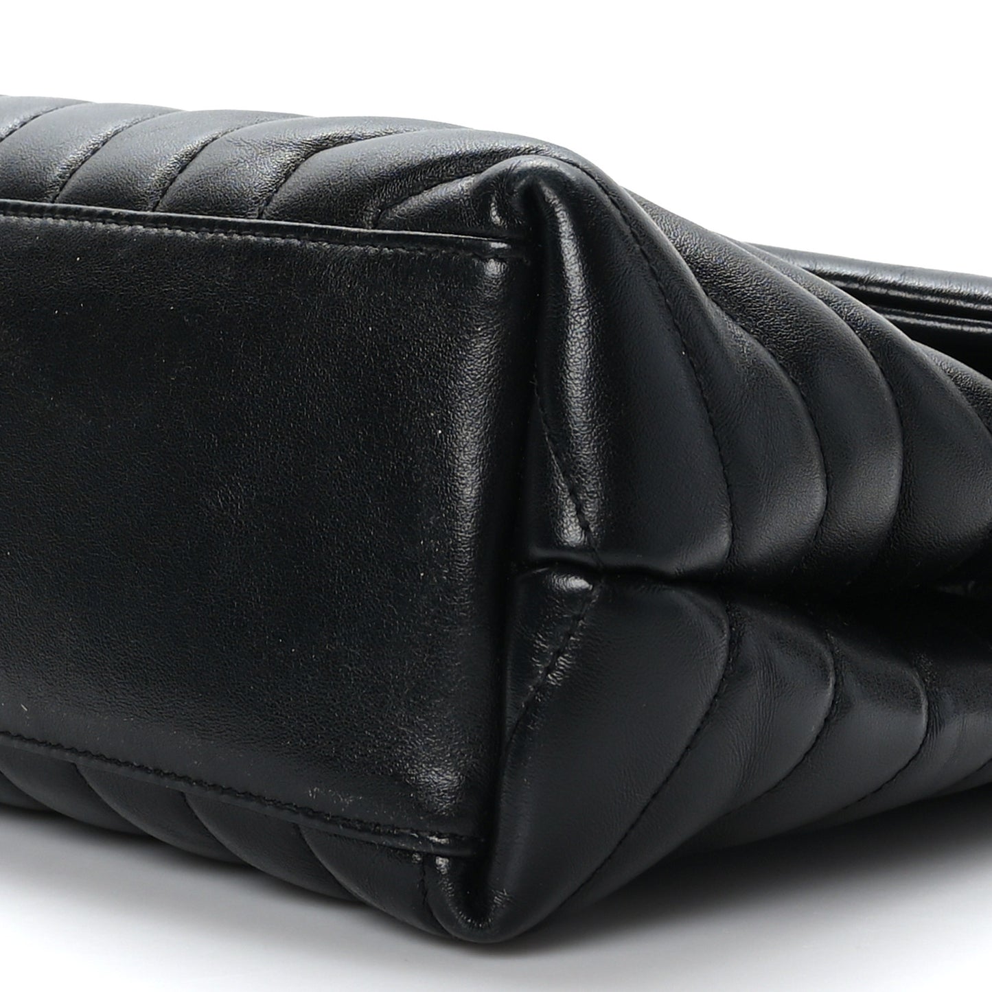 Calfskin Y Quilted Monogram Medium Loulou Chain Satchel Black