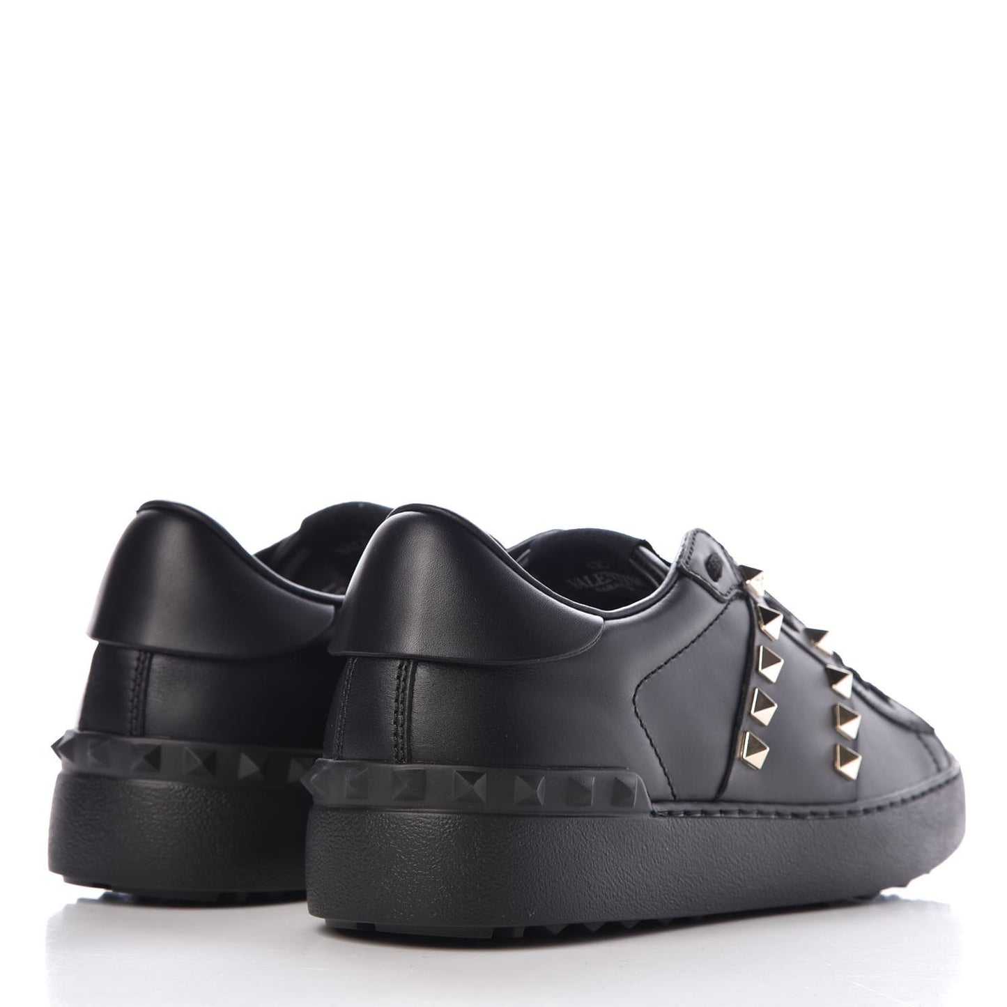 Calfskin Rockstud Untitled Open Sneakers 37 Black