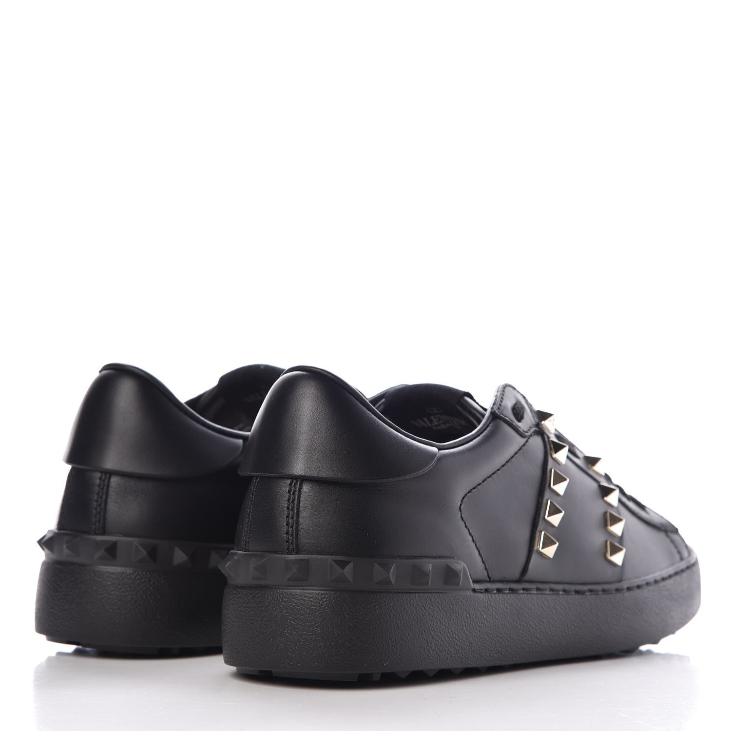 Valentino Garavani Calfskin Rockstud Untitled Open Sneakers 37 Black 4 of 9