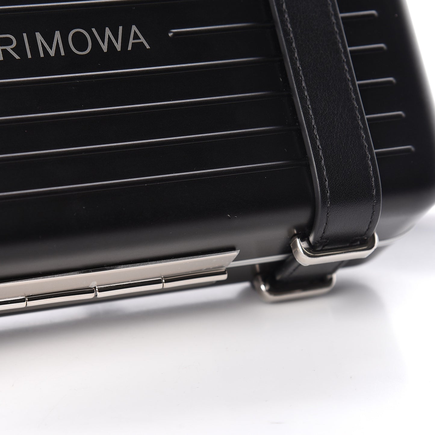 X RIMOWA Aluminum Personal Clutch On Strap Black