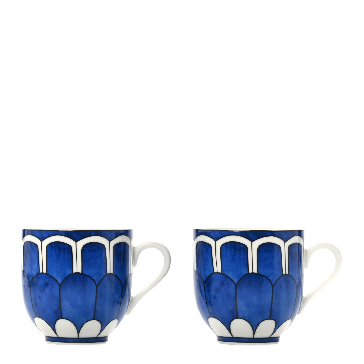 Porcelain Bleus d'Ailleurs Expresso And Saucer Set Of 2