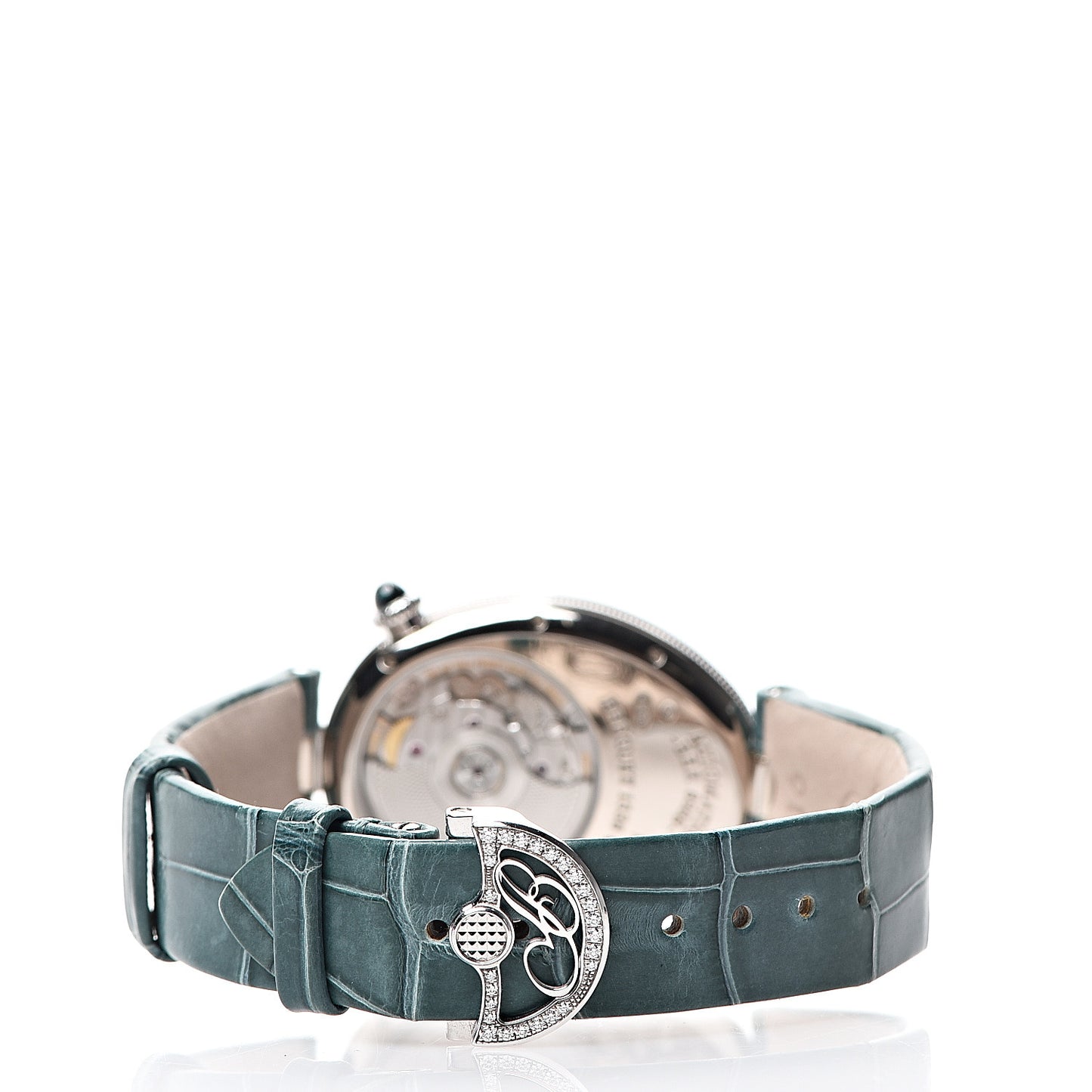 18K White Gold Alligator Diamond Bezel Mother of Pearl 29mm Reine de Naples Automatic Watch 8908