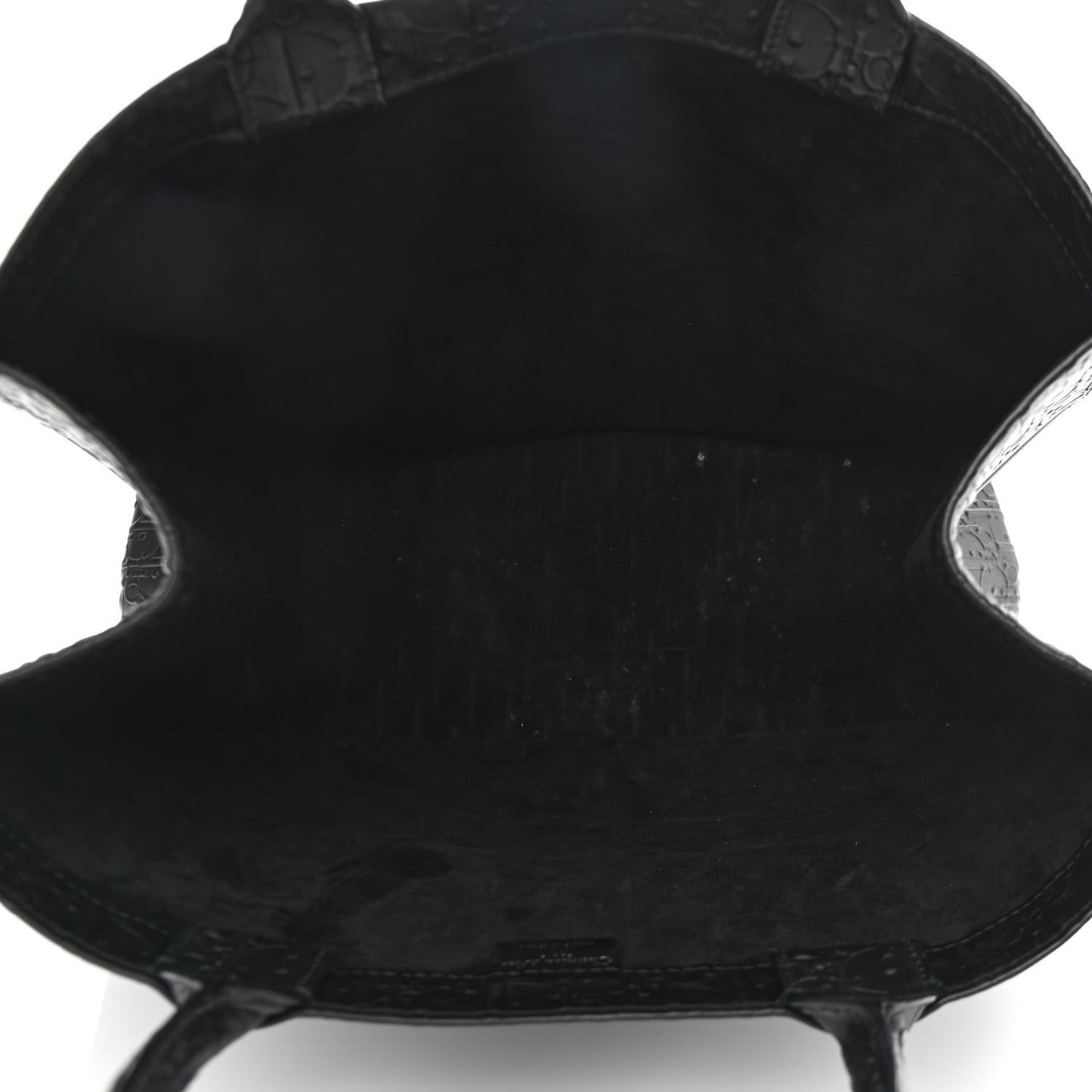 Oblique Calfskin Embossed Large Book Tote Black