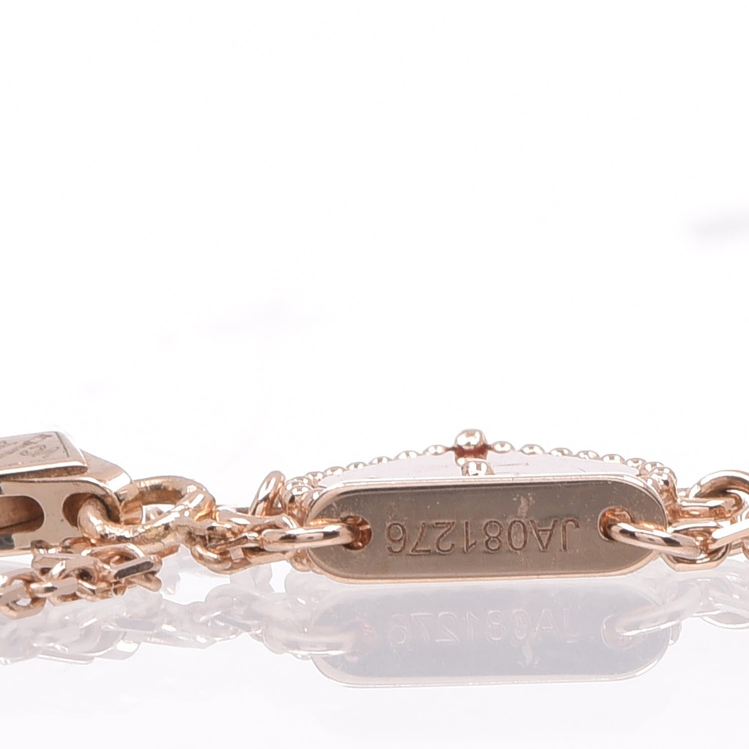 Van Cleef & Arpels 18K Rose Gold Carnelian Sweet Alhambra Heart Bracelet 4 of 5