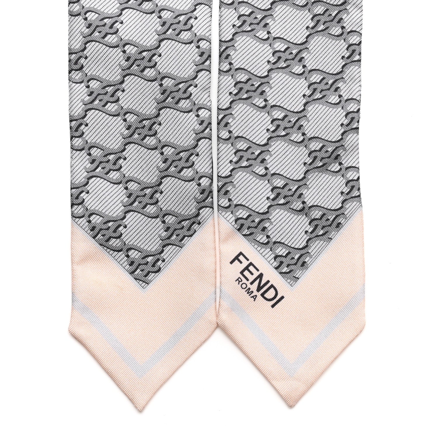 Fendi Silk FF Karligraphy Wrappy Bandeau Grey 2 of 4