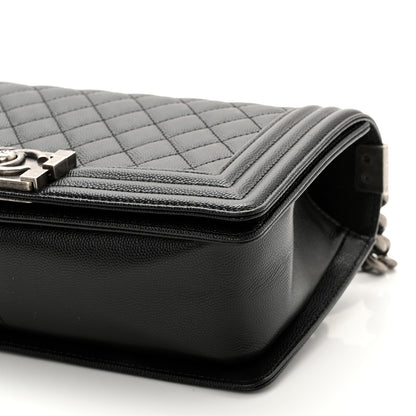 Chanel Caviar Quilted Medium Boy Flap Black 10 of 12
