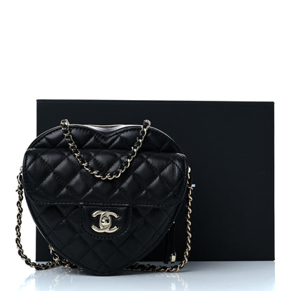 Chanel Lambskin Quilted CC In Love Heart Bag Black 11 of 11