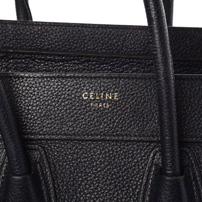 Celine Drummed Calfskin Micro Luggage Black 9 of 31