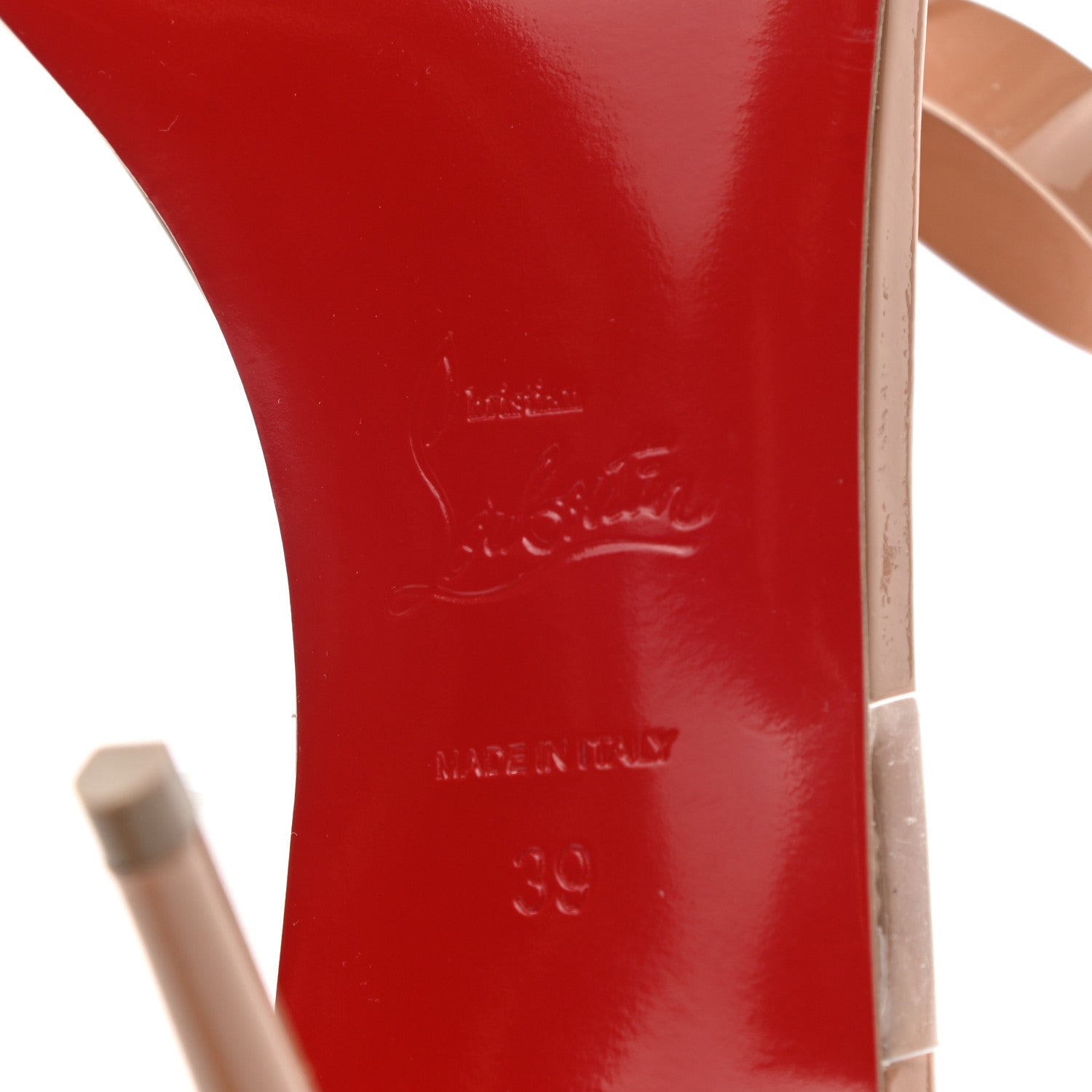 Christian Louboutin Patent PVC Just Nodo 85 Slide Sandals 39 Nude 6 of 10