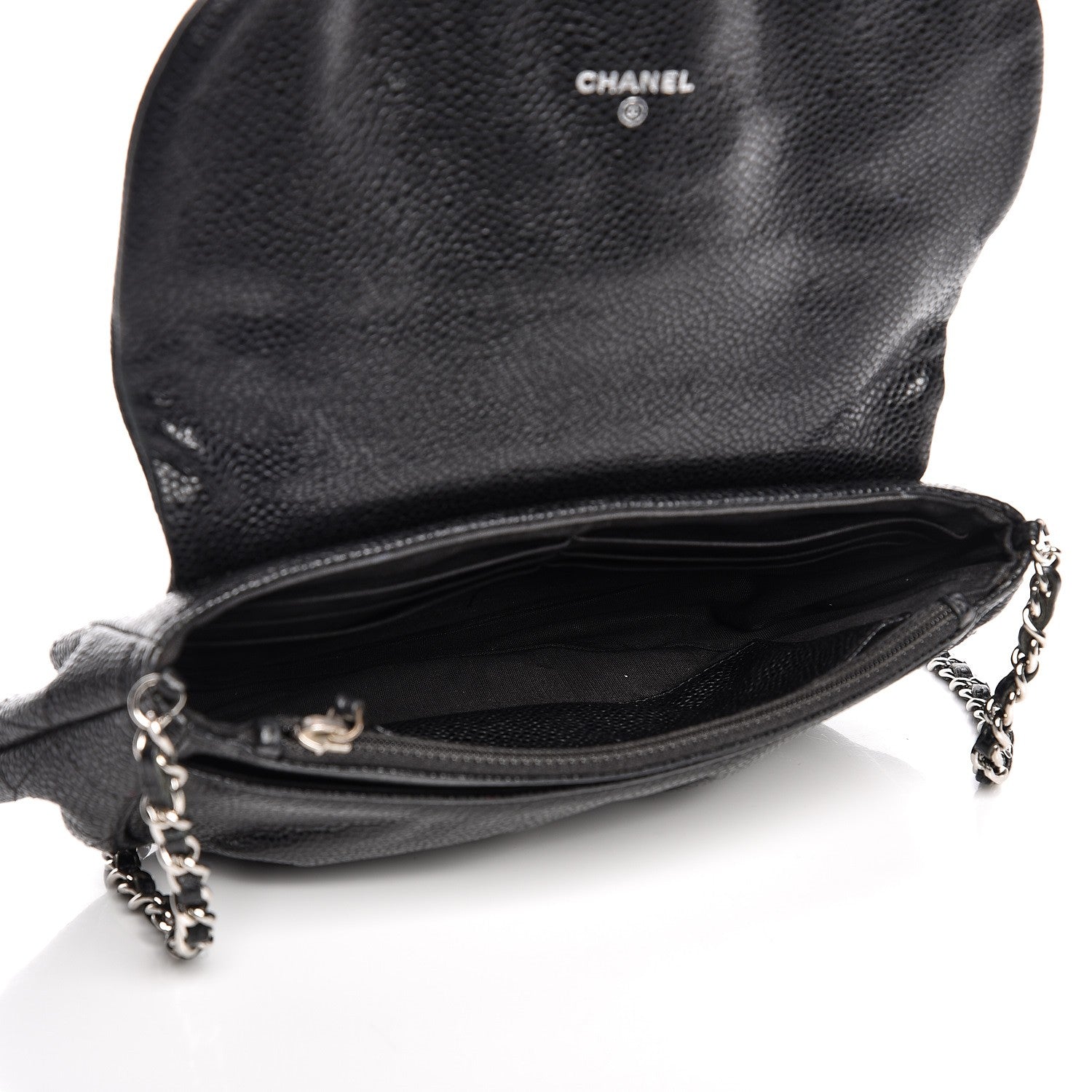 Chanel Caviar Half Moon Wallet On Chain WOC Black 4 of 10