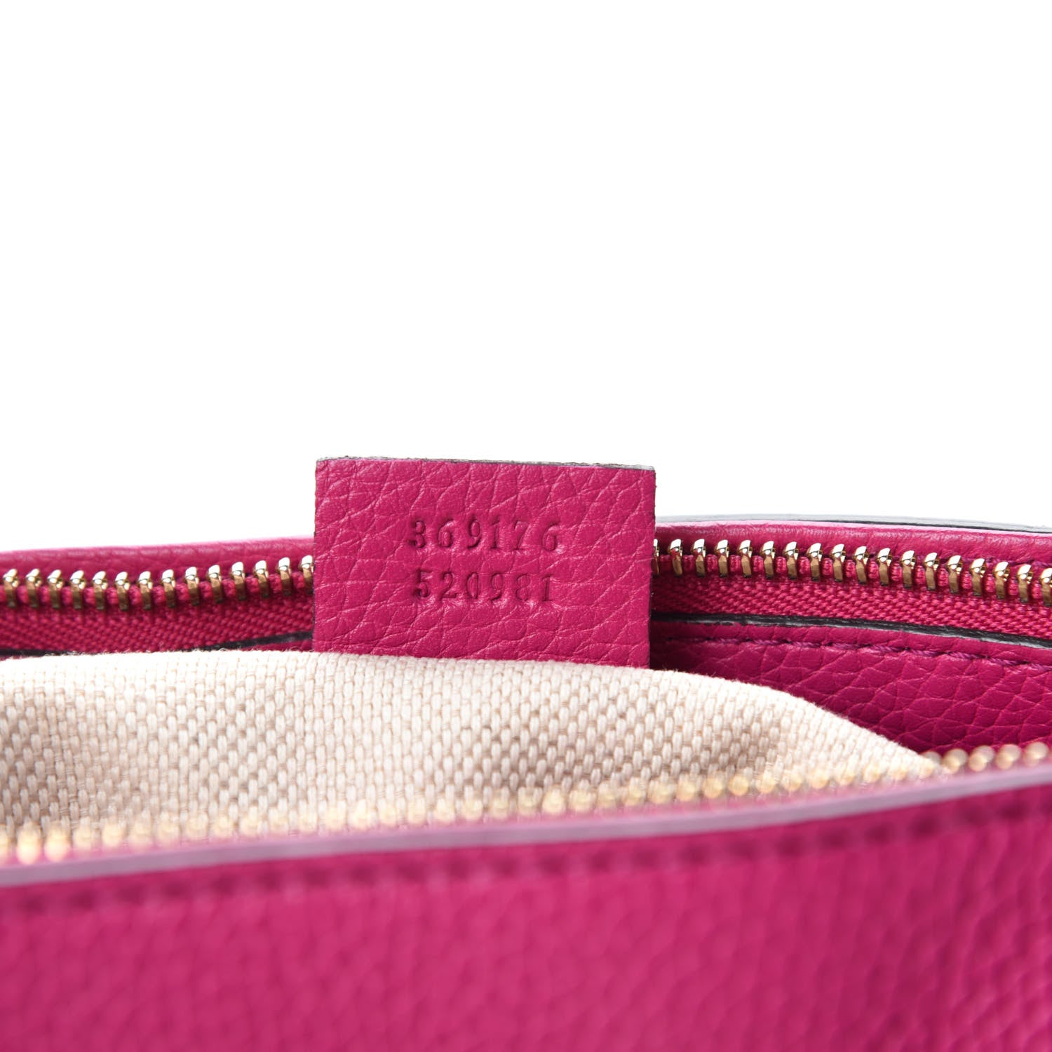 Gucci Pebbled Calfskin Small Soho Top Handle Bag Bright Bougainvillea 11 of 12