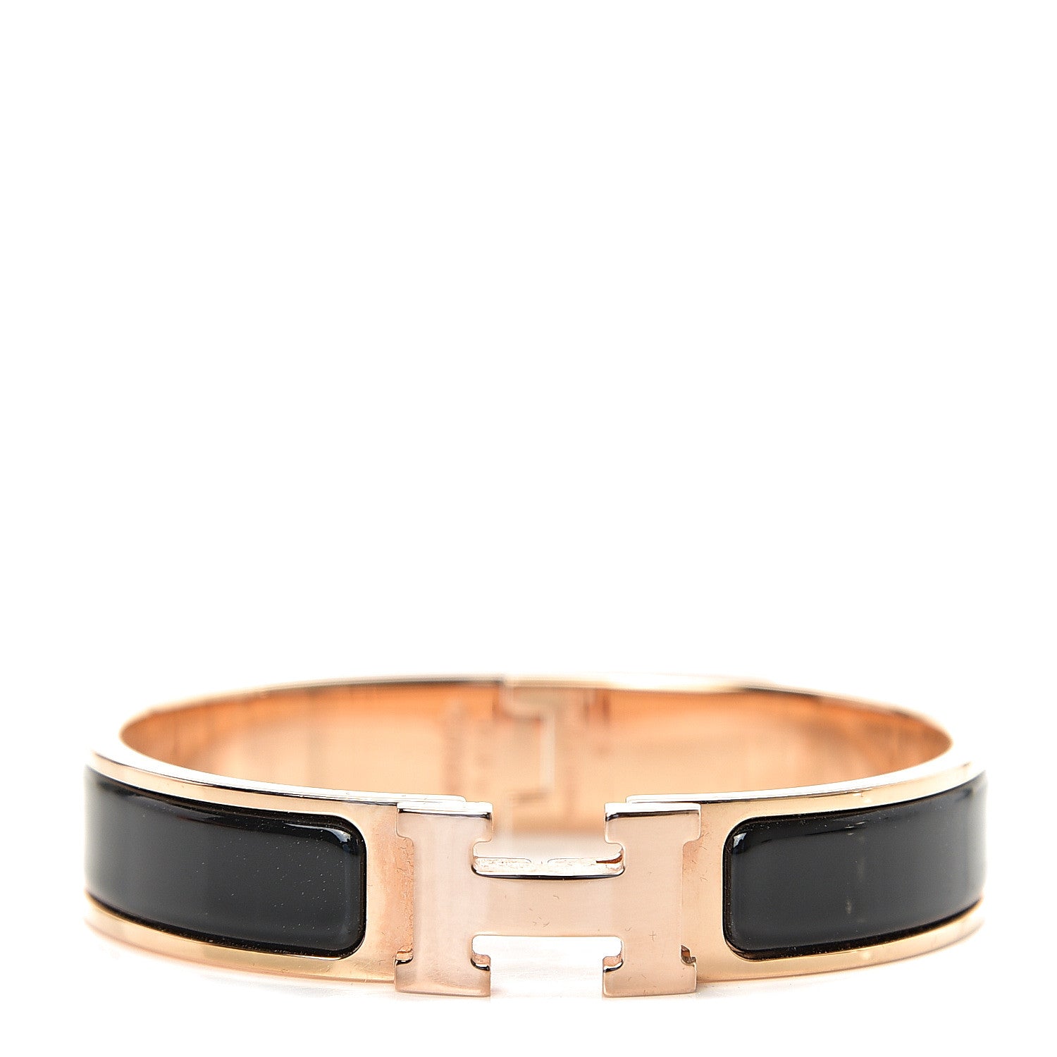 Hermes Enamel Narrow Clic Clac H Bracelet PM Black 1 of 4