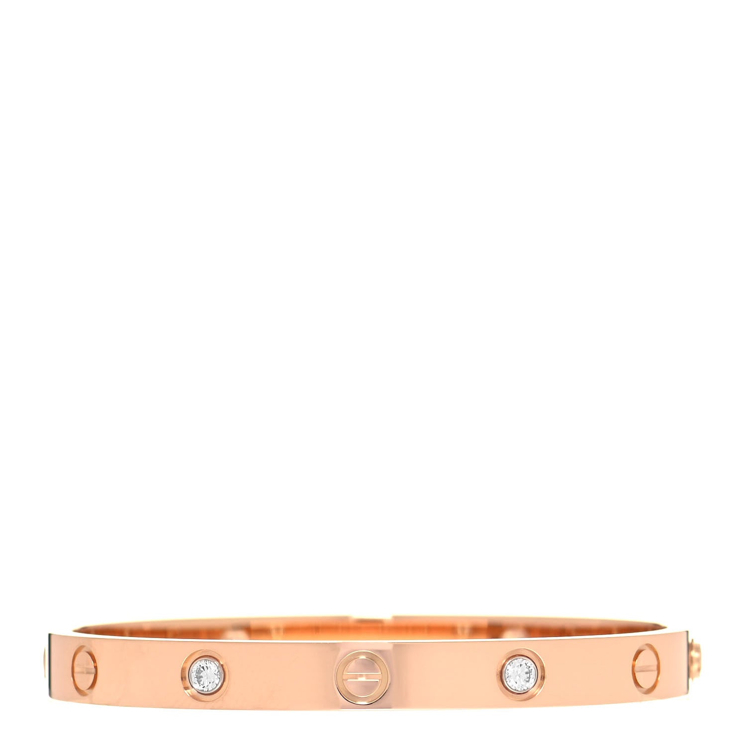 Cartier 18K Pink Gold 4 Diamond LOVE Bracelet 16 1 of 9