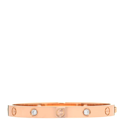 Cartier 18K Pink Gold 4 Diamond LOVE Bracelet 16 1 of 9