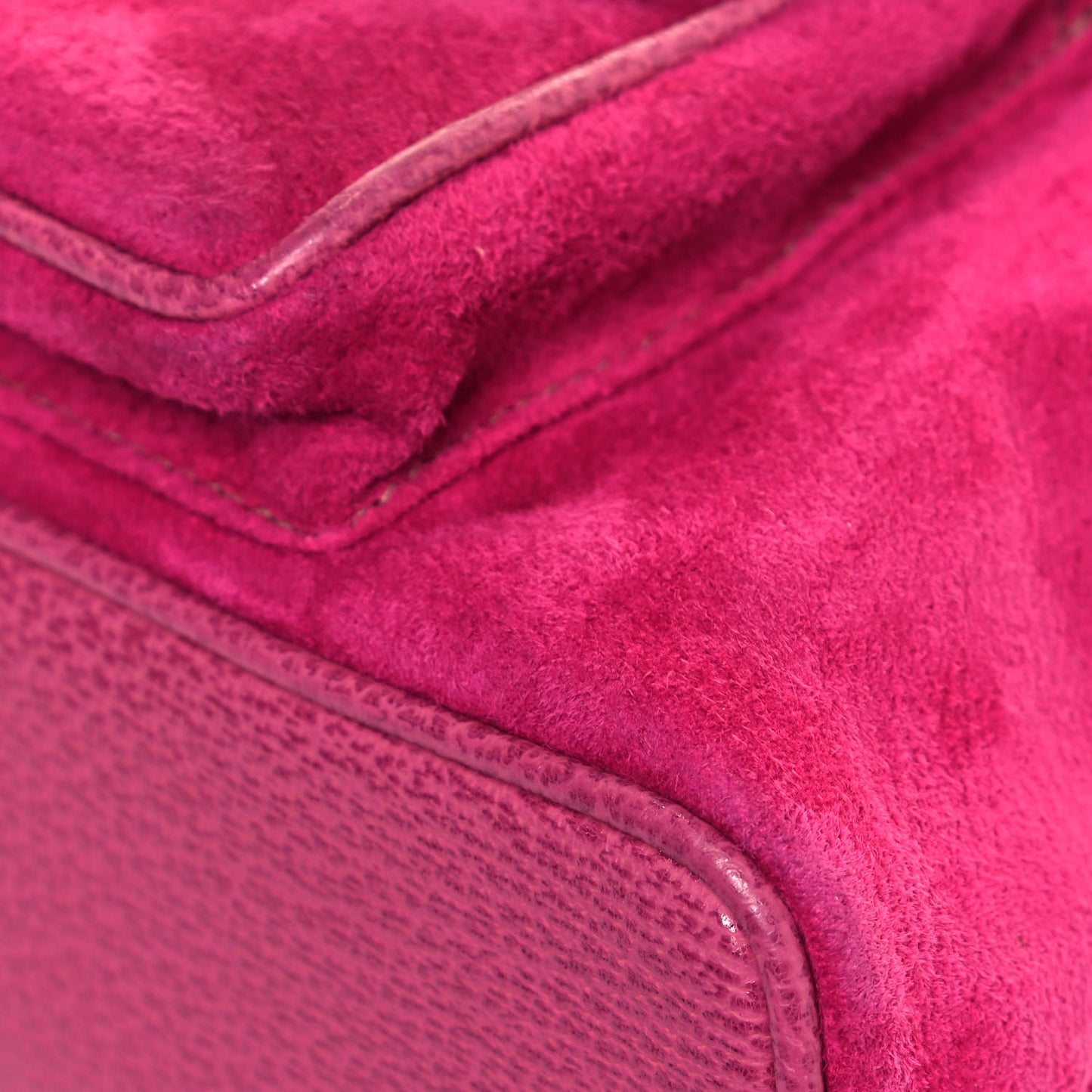 Suede Calfskin Bamboo Backpack Pink
