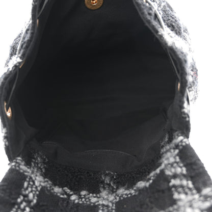 Chanel Wool Tweed Elegant Backpack Black Grey 5 of 10