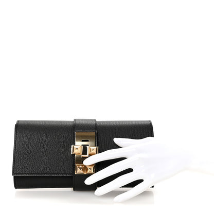 Hermes Chevre Mysore Medor 23 Clutch Black 2 of 7