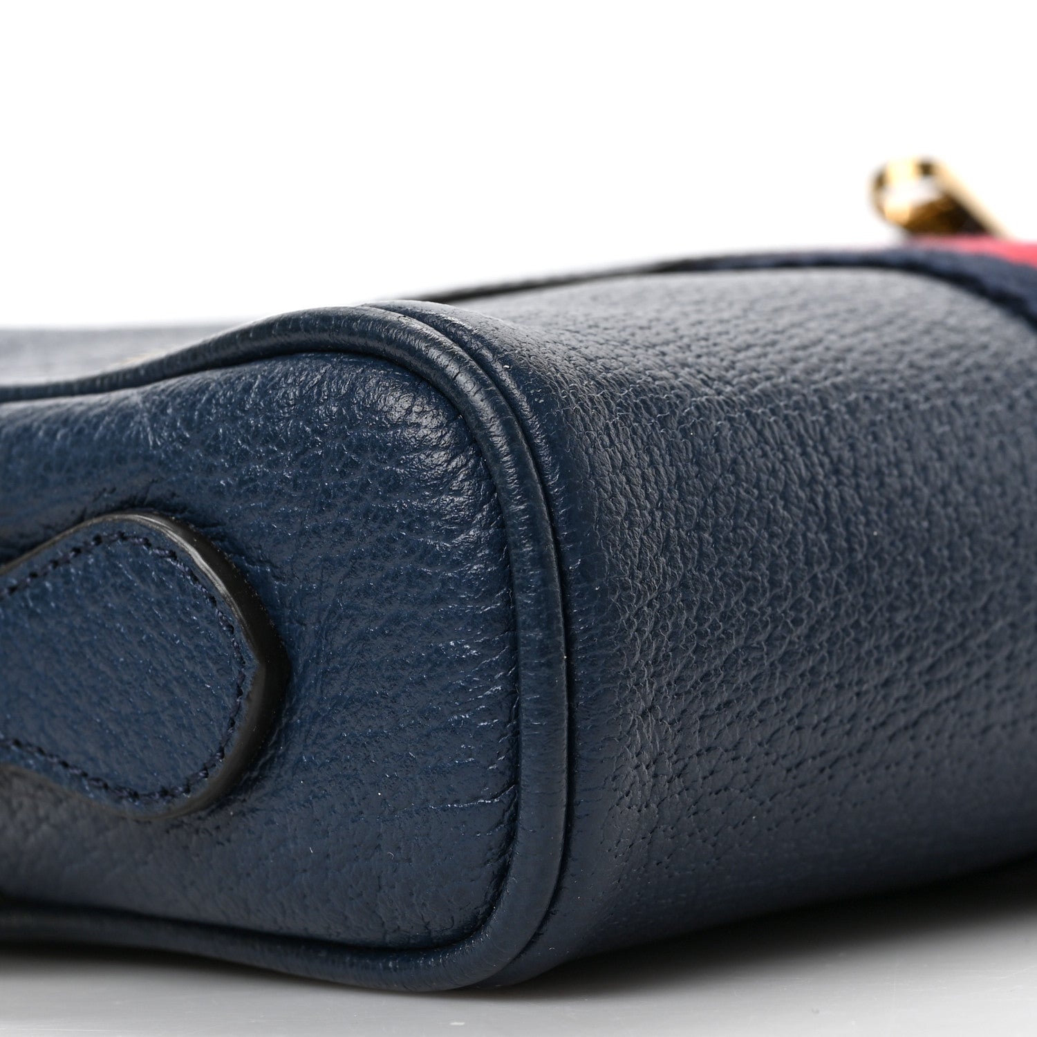 Gucci Textured Calfskin Web Mini Ophidia Shoulder Bag Blue Agata 8 of 9