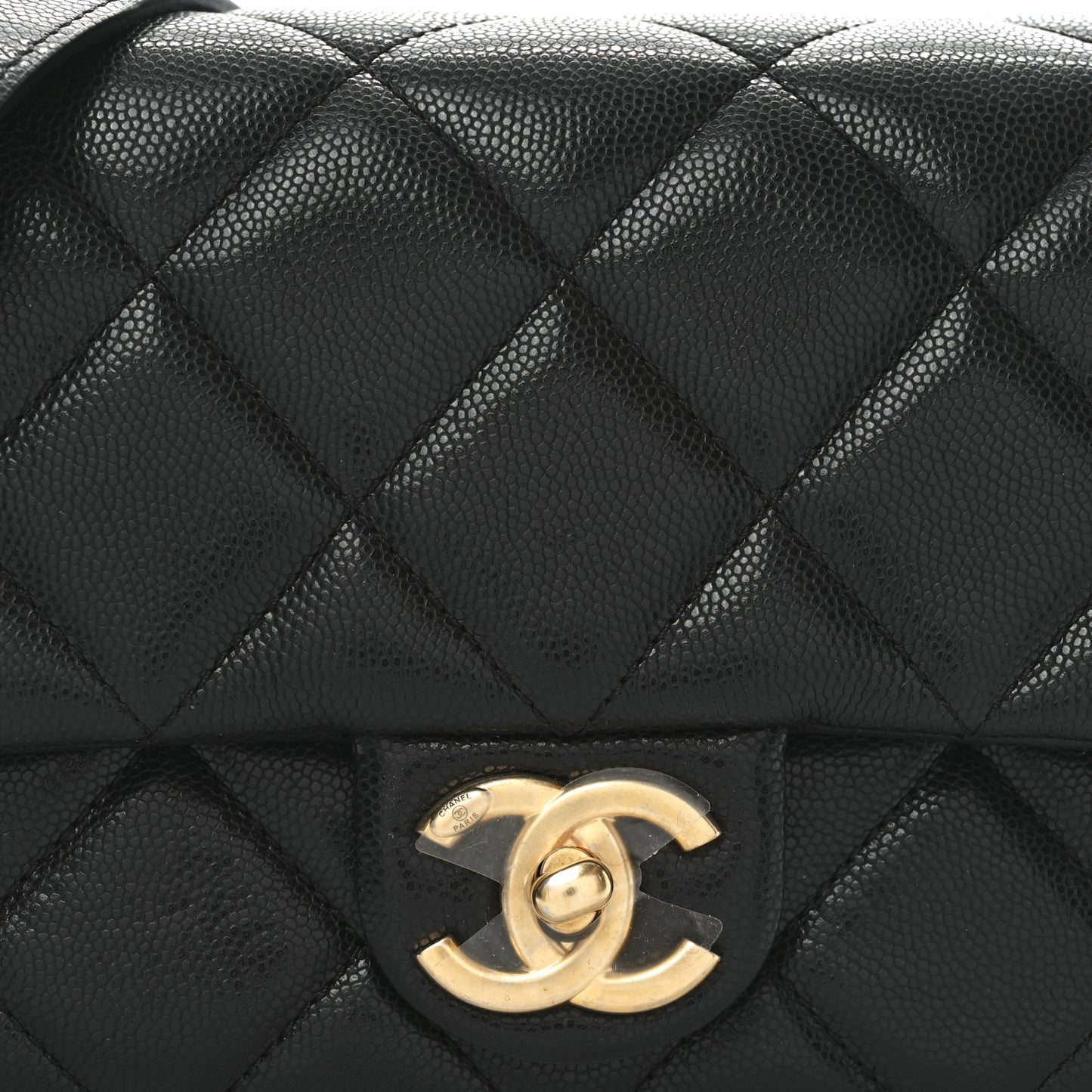 Caviar Quilted Small Twist Your Buttons Flap Black