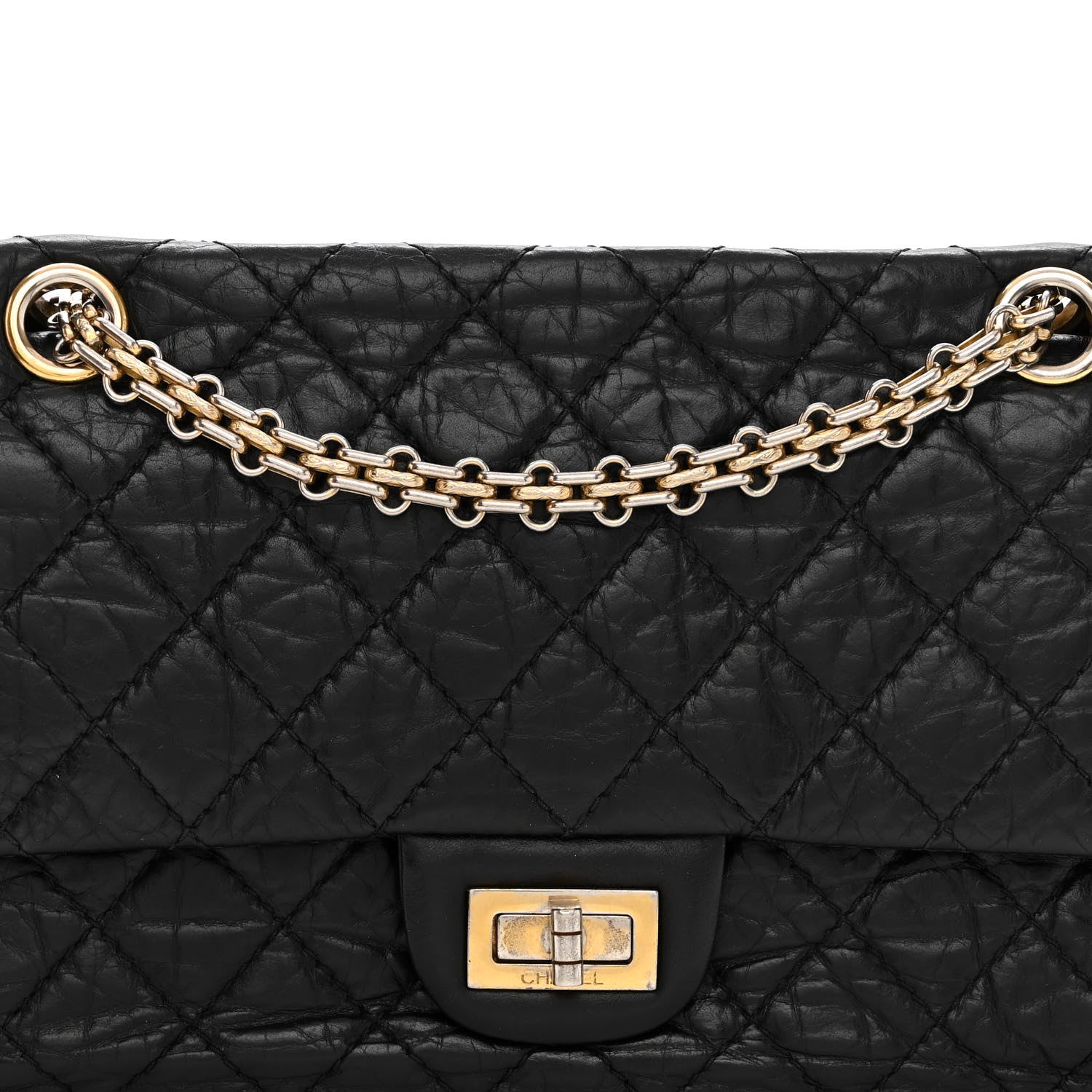 Chanel Aged Calfskin Quilted 2.55 Reissue 225 Flap Black 7 of 9