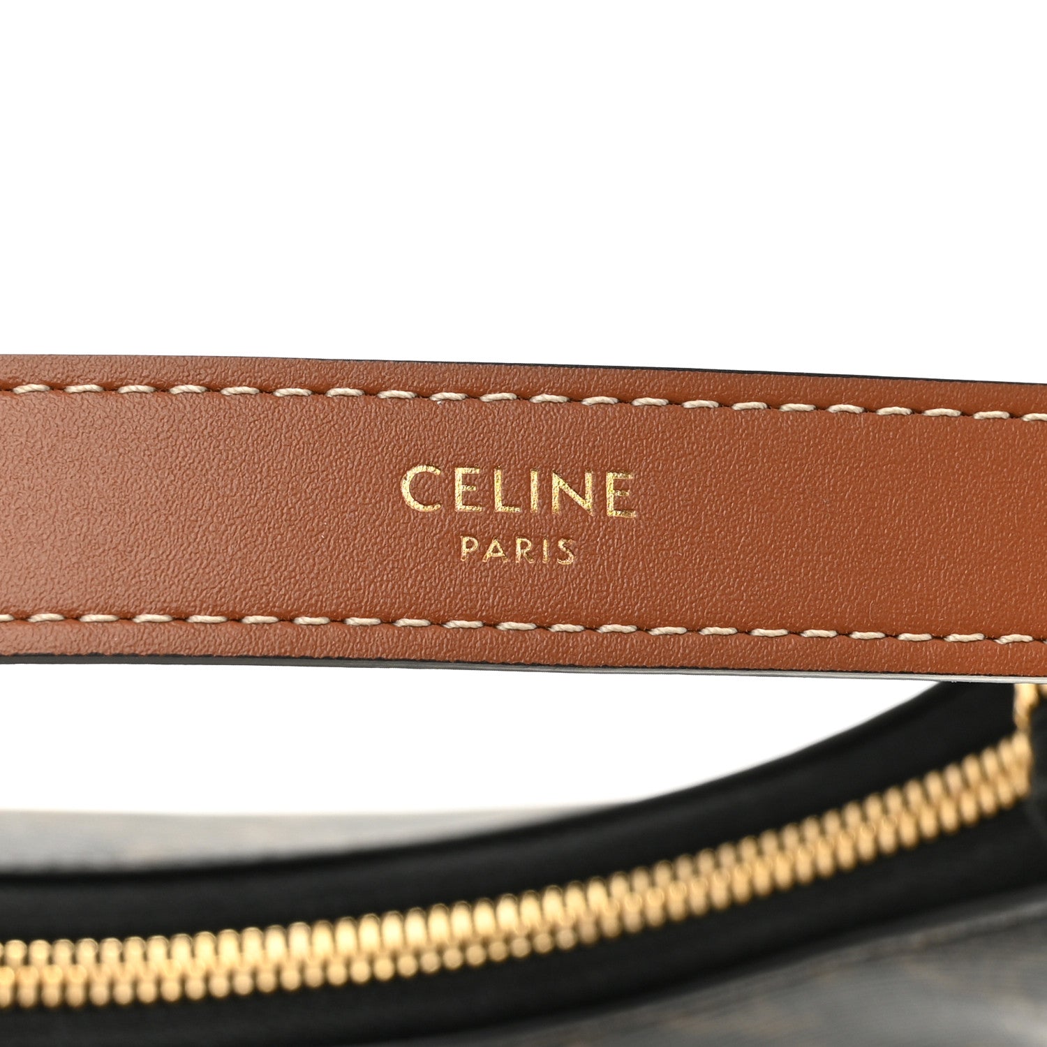 Celine Triomphe Canvas Calfskin Ava Shoulder Bag Tan 6 of 11