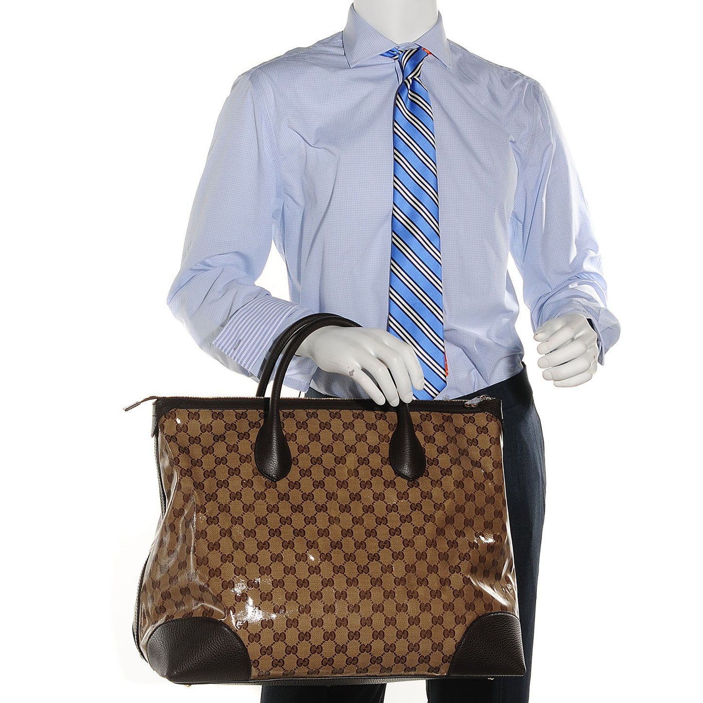 Crystal Monogram Large Tote Dark Brown