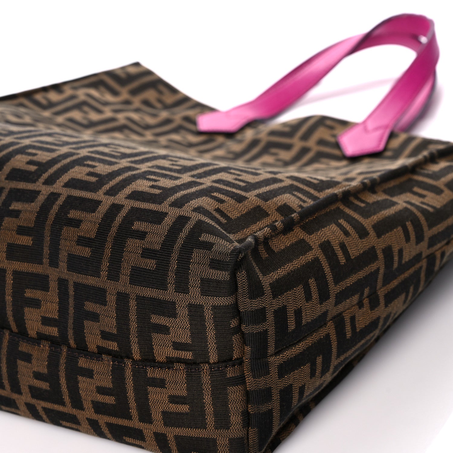 Fendi Zucca Vitello Elite Special Shopping Tote Tobacco Fuxia 14 of 16
