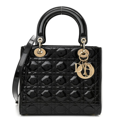 Christian Dior Patent Cannage Small Lady Dior Black 1 of 10